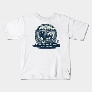 American Bison - WILD NATURE - BISON -14 Kids T-Shirt